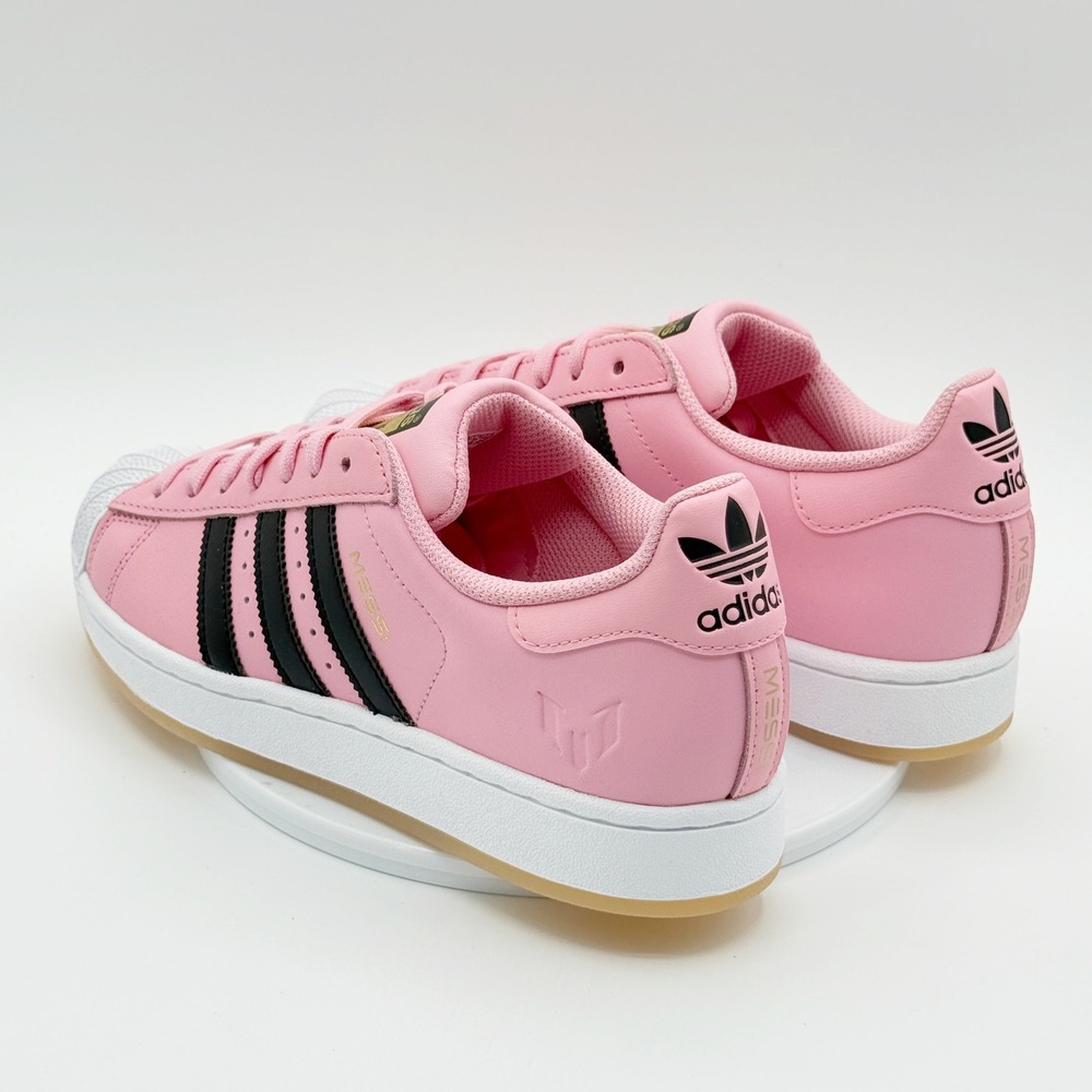 Adidas Superstar Messi Mens Size 6 Pink Black White Sneakers JR1520 NEW - Picture 3 of 11